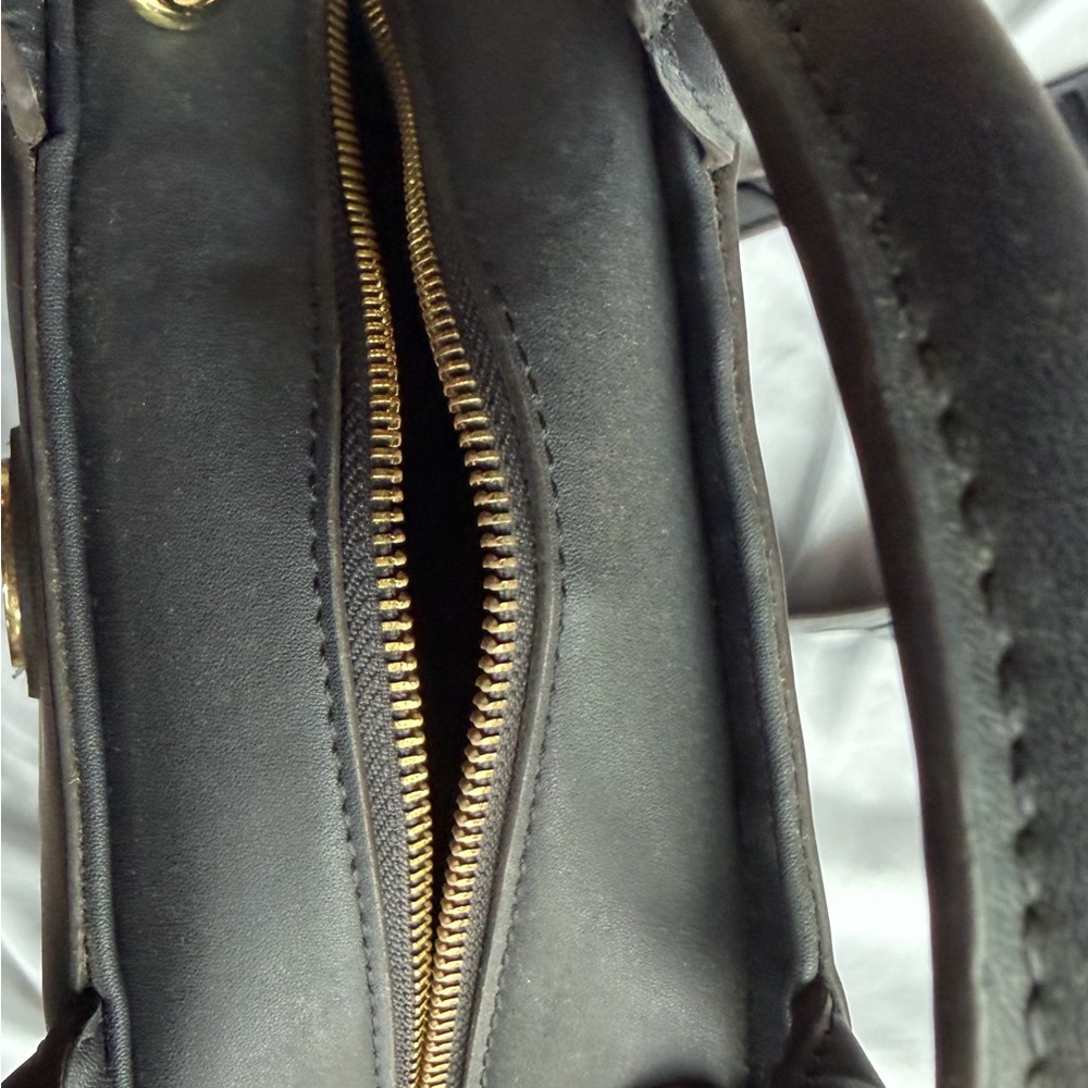 Anne Klein Elegant Dark Navy Satchel with Gold Accent - Picture 9 of 10